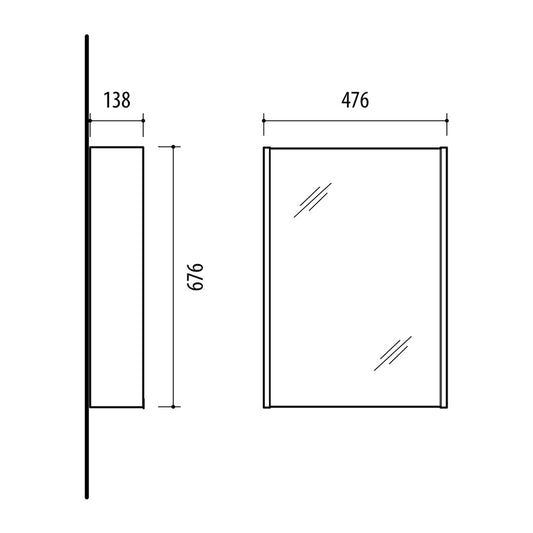 SZAFKA WISZĄCA LUSTRO SPS-50BT-PM CONCRETE