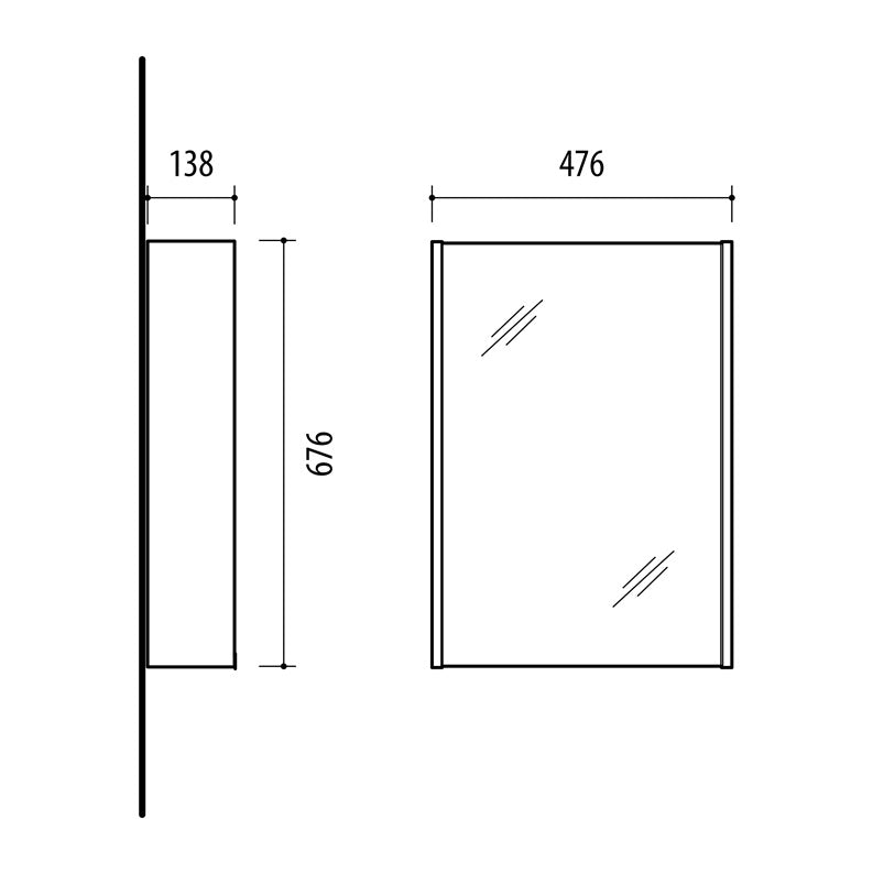 SZAFKA WISZĄCA LUSTRO SPS-50BT-PM CONCRETE