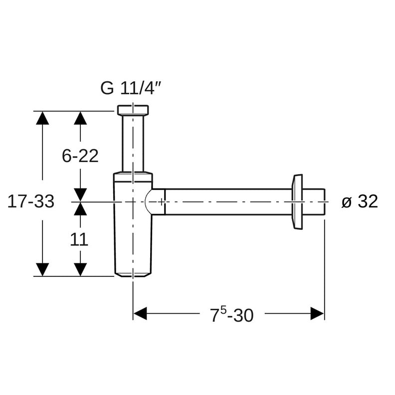 SYFON GEBERIT CHROMOWANY 32MM