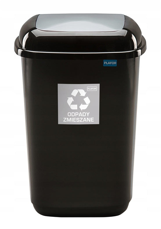 Waste bin Plafor, 12 l, black/grey