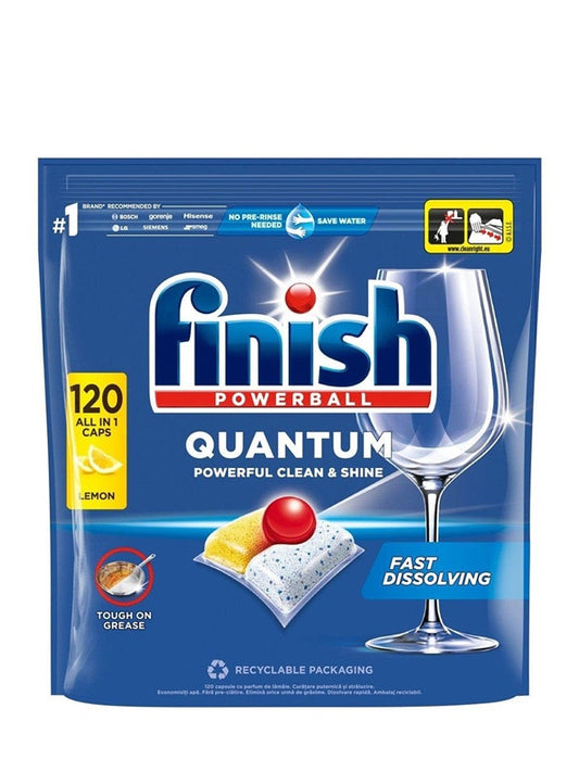 DISHWASHER TABLETS FINISH QUANTUM LEMON 120PCS