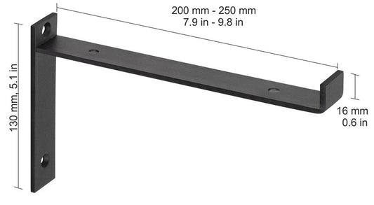 Shelf Bracket Dolle Lip, 260x130 mm, black