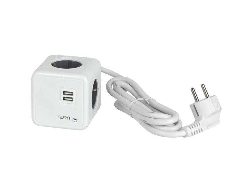 Buitinis ilgintuvas AURA LINE, 4 vt., 2USB C, 1,5m