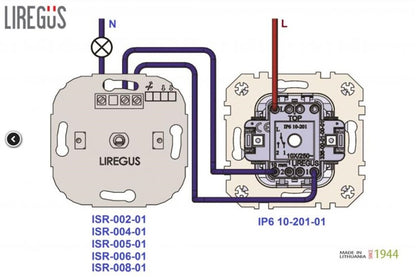 Šviesos reguliatorius LIREGUS MODERN, baltos matinės spalvos