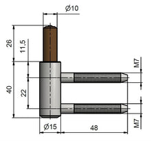 Hinge for door TKZ Polna 9732053L, 1.5 cm x 6.6 cm
