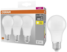 Lemputė Osram LED, A60, E27, 8.5 W, 806 lm, 2700 K, 3 vnt.