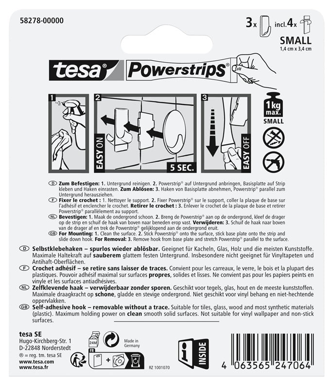 Tesa tesa 58278 clothes hook, black