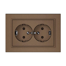 Double socket VILMA QR1000, mocha