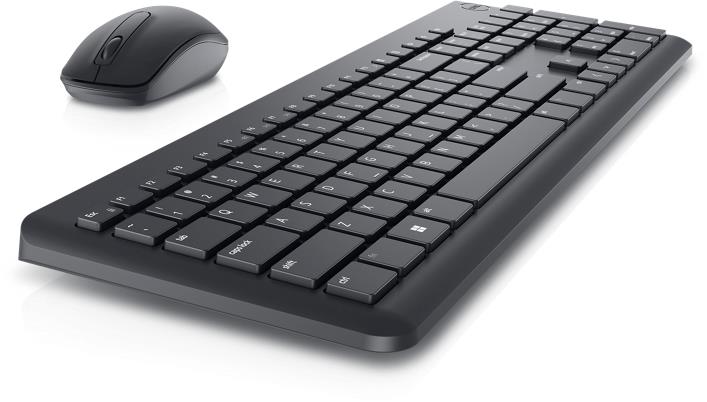 Zestaw klawiatura i mysz Dell KM3322W, EN, czarny