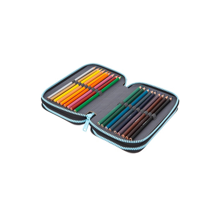 Pencil case CoolPack, 20 cm x 13 cm, grey/multicoloured