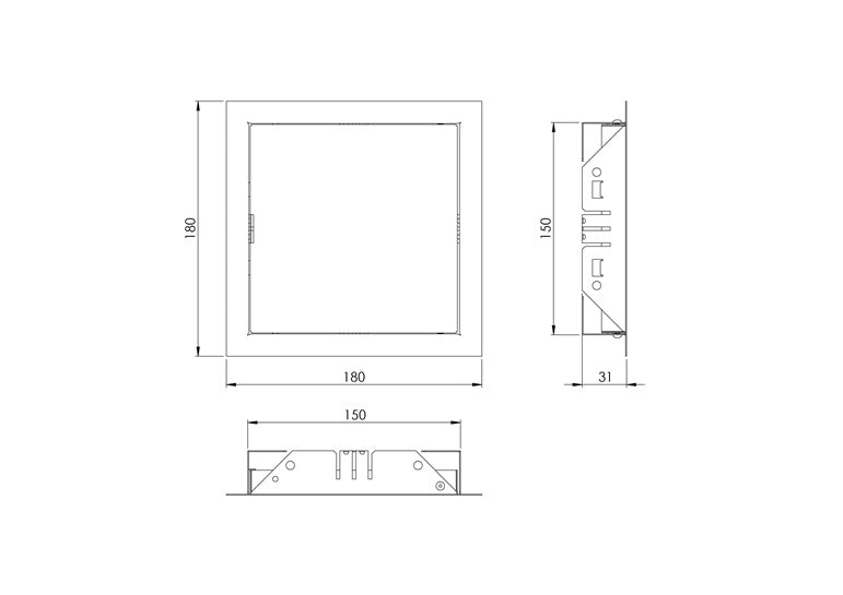 Revizinės durelės EUROPLAST RL1515A, 15 x 15 cm