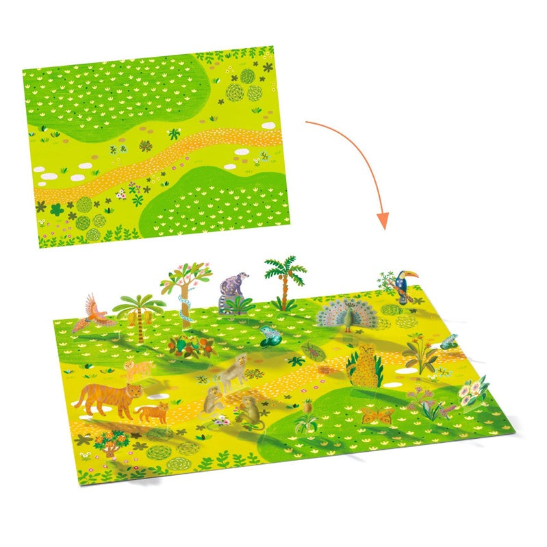 Djeco Lift Up Stickers Animals creative set