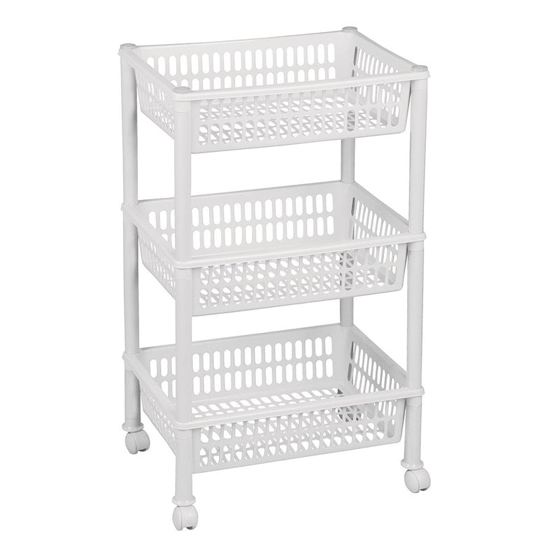 Półka na kółkach, 294 mm x 685 mm x 29 mm, biała