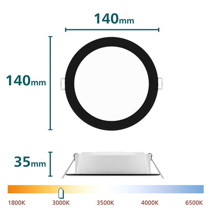 Šviestuvas įleidžiamas Philips LED,12.5W,3000K, Ø12.5,juodas