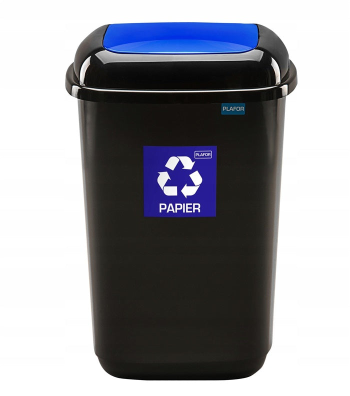 Šiukšliadėžė Plafor, 12 l, mėlyna/juoda