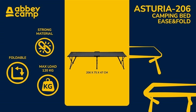 Sulankstoma lova Abbey Ease & Fold Deluxe, 206x75x 47 cm
