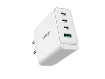 Adapter Sponge C4 100W GaN, USB-C/USB-A, biały