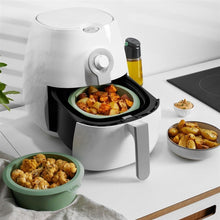 Silicone insert for hot air fryer, green, 15 cm