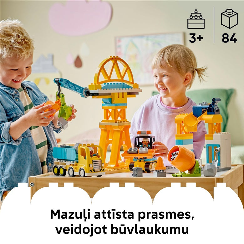 Konstruktorius LEGO® DUPLO® „3in1“ statybvietė 10476, 84 vnt