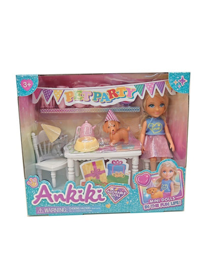Doll Ankiki with dog 606011, 13 cm