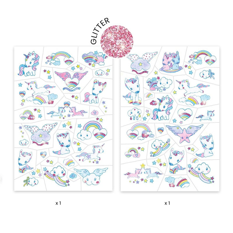 Rinkinys tatuiruotėms Djeco Unicorns DJ09575