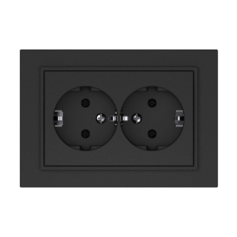 VILMA QR1000 double socket, matt black