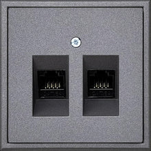 Computer socket LIREGUS MODERN, 2-gang, matt black.