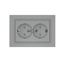 VILMA QR1000 double socket outlet, grey