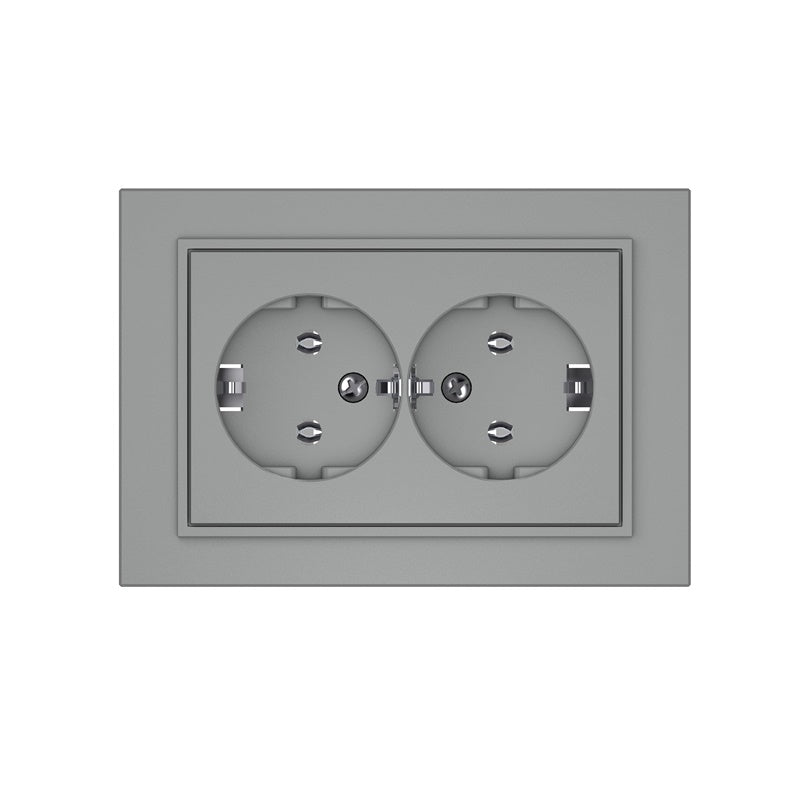 VILMA QR1000 double socket outlet, grey