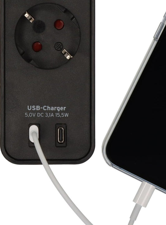Buitinis ilgintuvas BRENNENSTUHL ECOLOR, 4vt., 2USB C, 1,5 m