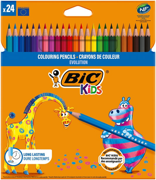 Spalvotieji pieštukai Bic Evolution, 24 vnt.