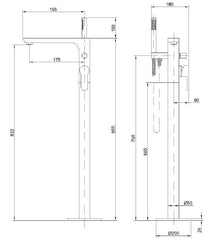 Laisvai pastatomas vonios maišyt Invena Glamour BW-02-W09-V