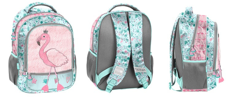 Backpack, green/pink, 28 cm x 15 cm x 38 cm