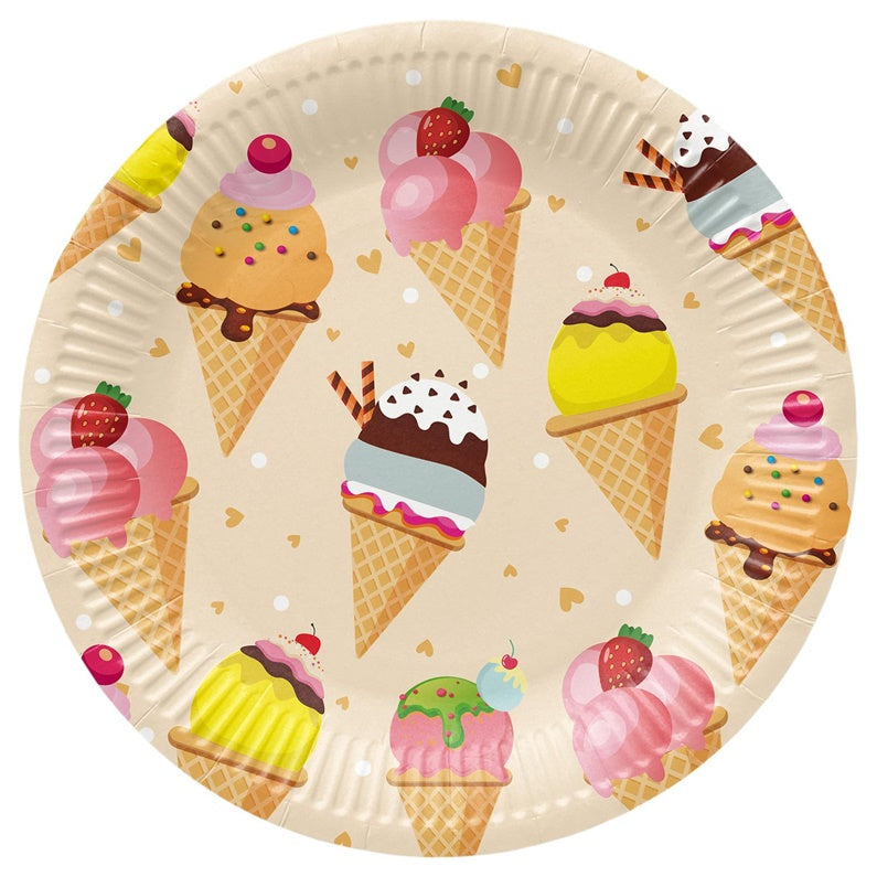 Talerzyki papierowe PAW Ice Cream, Ø 23 cm, 8 szt.