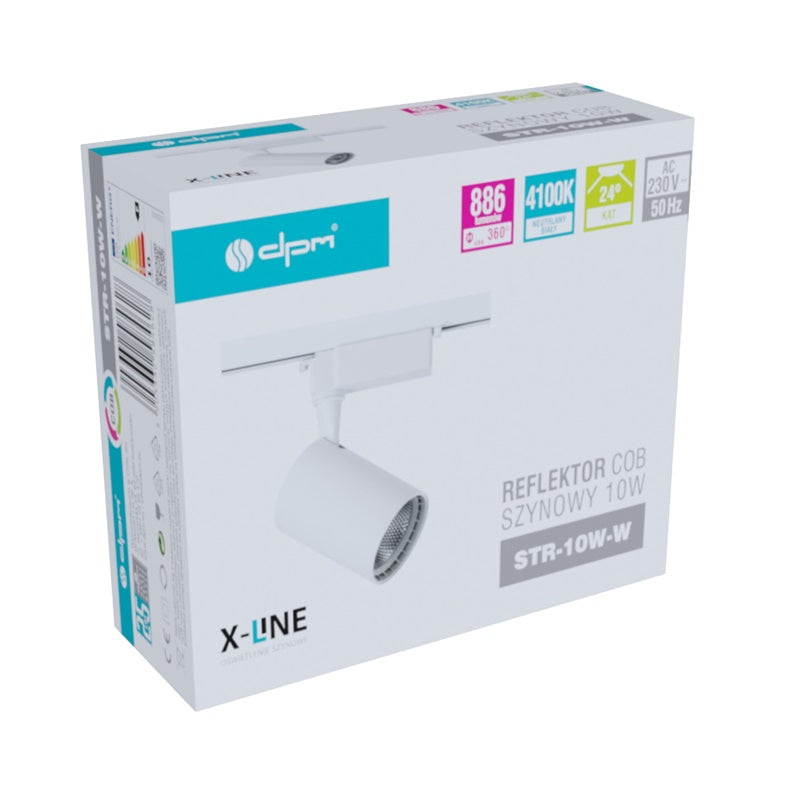 Šviestuvas bėginei sistemai DPM X-Line STR-10W-W, 10 W, LED,