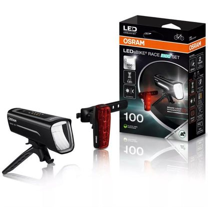 Bicycle Light Set Osram LED, plastic, black