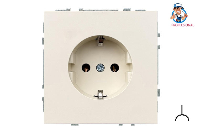 Socket LIREGUS MODERN, earthed, sand color