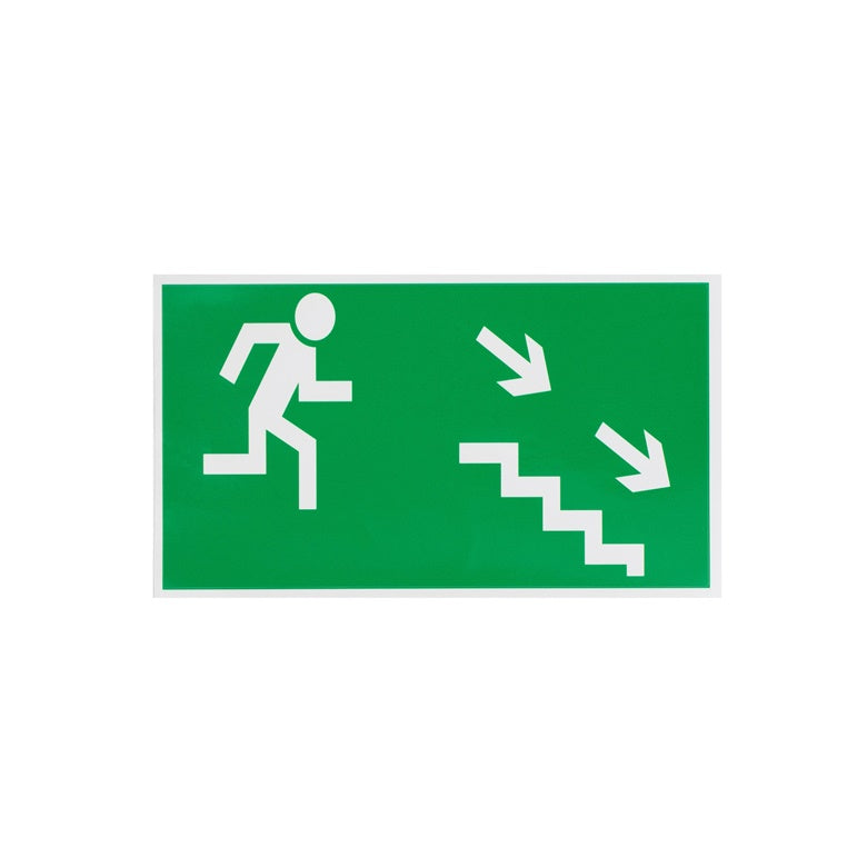 Sticker exit right stairs down 100x180mm