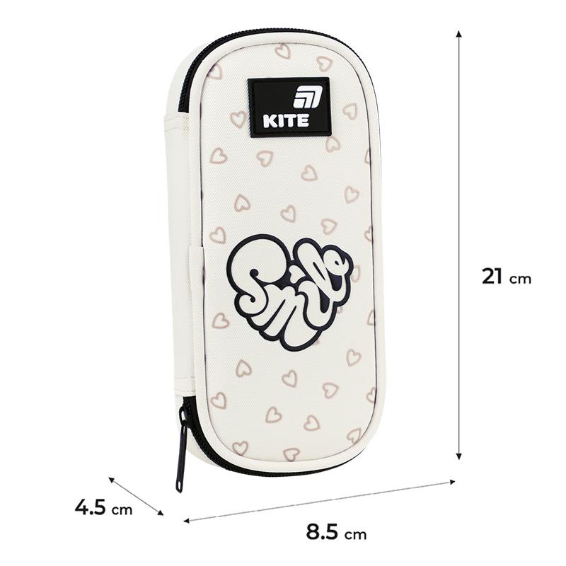 Pencil case without accessories K26-662-17, 21 cm x 8.5 cm, white