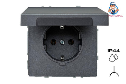 Socket LIREGUS MODERN, IP44, matt black
