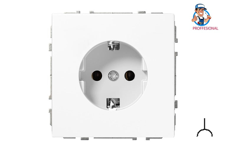 Socket LIREGUS MODERN, earthed, matt white