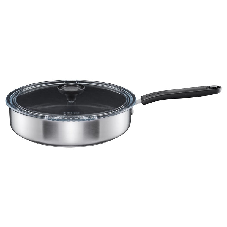 Fiskars 1072314 Frying pan with lid, 26 cm