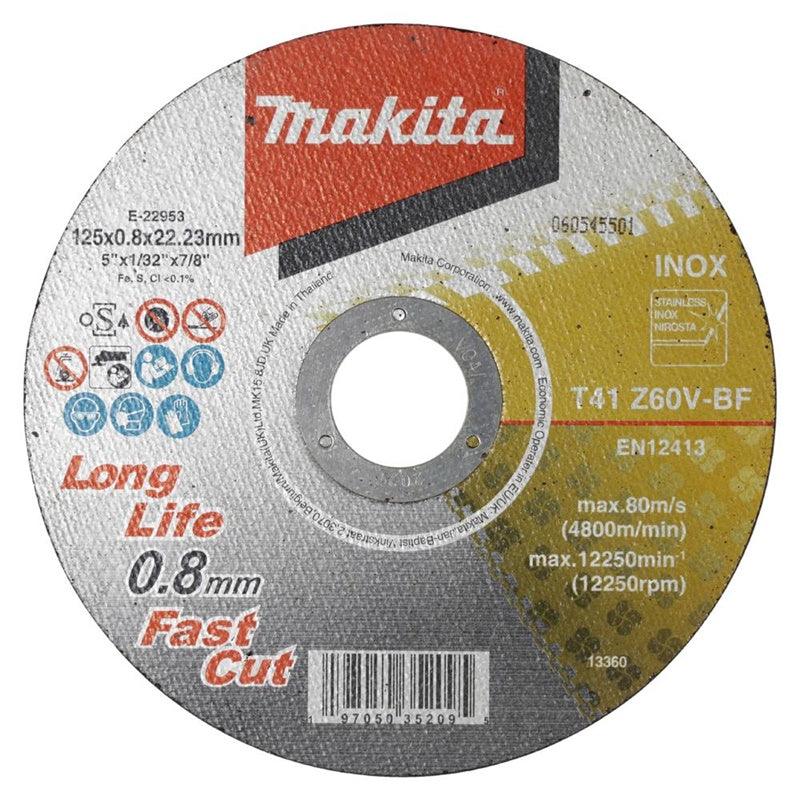 Makita 125X0.8x22mm Stainless Steel Cutting Disc