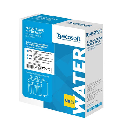 Filtravimo kasečių komplektas Ecosoft CPV3ECOSTD, 10"