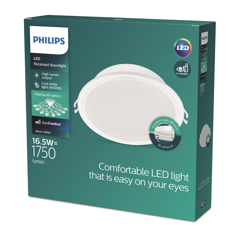 Recessed Downlight Philips Meson, 16.5W, 4000K, LED