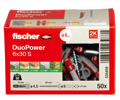 Fischer DuoPower Plug, 30 mm x 6 mm, 50 pcs.