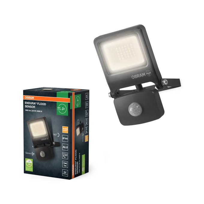 FLOODLIGHT OUTDOOR LED SEN 20W IP44 1800LM