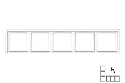 Five-gang frame LIREGUS MODERN, matte white