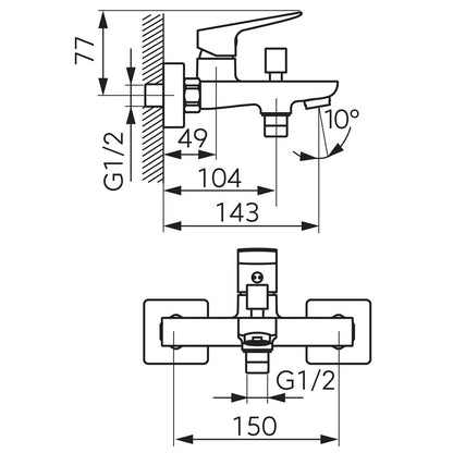 ECOLOGICAL BATH MIXER BLP1EA CHR