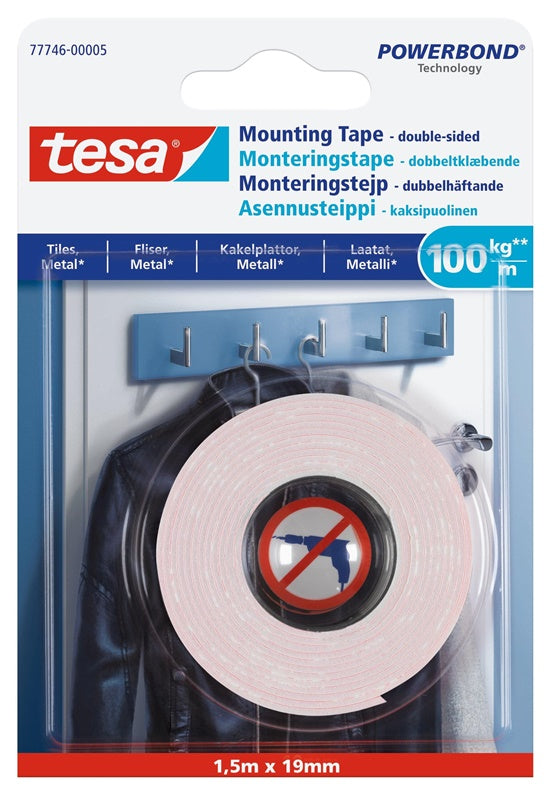 Double-sided adhesive tape Tesa tesa, white